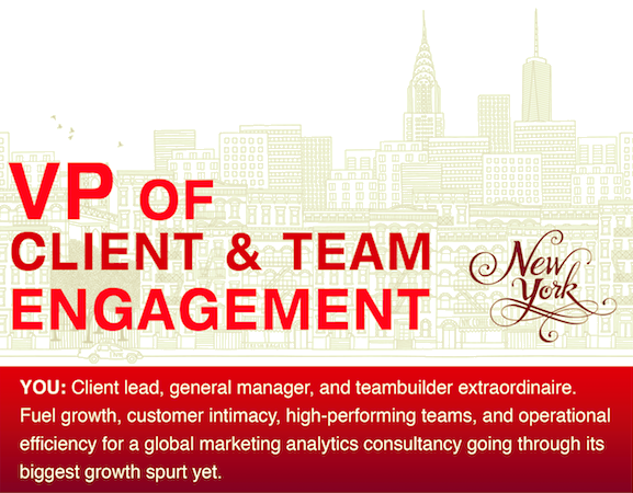 Recruiting a VP of Client & Team Engagement, NYC